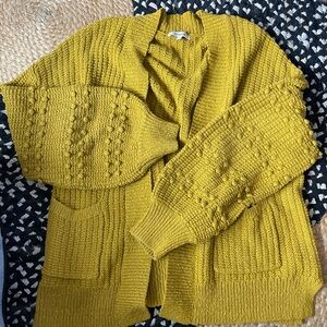 Madewell Textured Mustard Cardigan